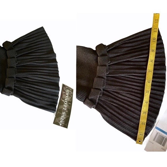 NINA LEONARD | Ribbed Knit Bell Sleeve Sweater Above- Knee Round Neckline Dress - Picture 14 of 16